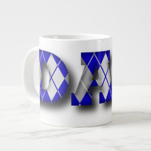 Argyle Dad Blue en Grey Grote Koffiekop