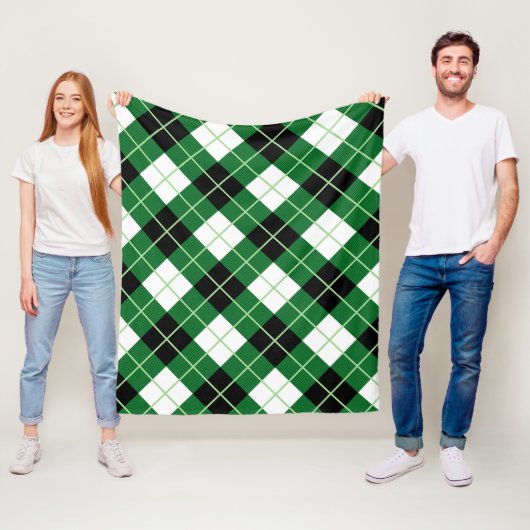 Argyle diagonale ruitruit fleece deken (In situ)
