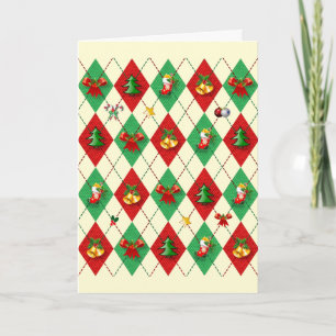 Argyle Diamant Kerstmis Kaart