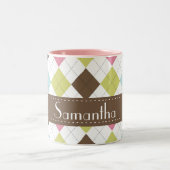 Argyle Diamond Stitch Sweater Coffee Mok Cup (Center)