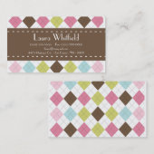 Argyle Diamond Stitch Sweater Visitekaartje (Voorkant / Achterkant)