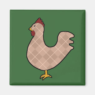 Argyle Folk Art Rooster Magnet Magneet