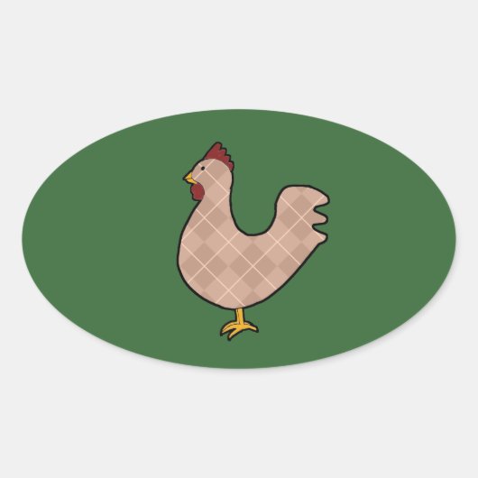 Argyle Folk Art Rooster Stickers (Voorkant)