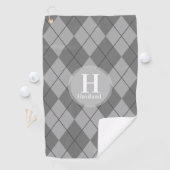 Argyle Golf Towel met naam en Initiaal - HAMbyWG Golfhanddoek (Insitu)