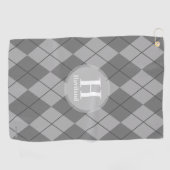 Argyle Golf Towel met naam en Initiaal - HAMbyWG Golfhanddoek (Horizontaal)