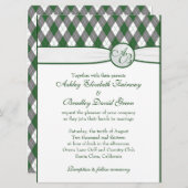 Argyle Golfball Golfing Green Monogram Weddenschap Kaart (Voorkant / Achterkant)