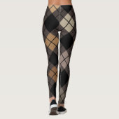 Argyle Harlequin Trendy Black Beige Diamond Leggings (Achterkant)