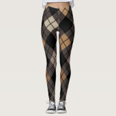 Argyle Harlequin Trendy Black Beige Diamond Leggings (Voorkant)