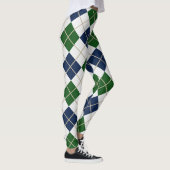 Argyle Harlequin Trendy Blue Green Diamond Leggings (Rechts)