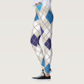 Argyle Harlequin Trendy Blue Grey White Diamond Leggings (Links)