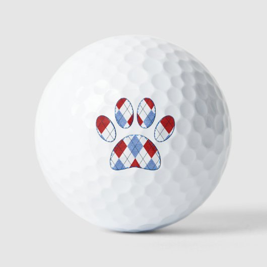 Argyle Hond Poot Print Golfballen (Voorkant)