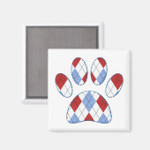 Argyle Hond Poot Print Magneet (Voorkant / Achterkant)