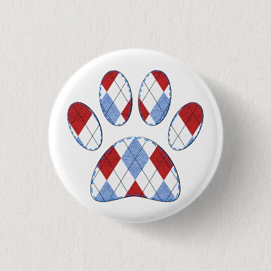 Argyle Hond Poot Print Ronde Button 3,2 Cm (Voorkant)