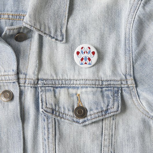 Argyle Hond Poot Print Ronde Button 3,2 Cm (In situ)