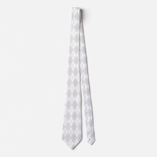 Argyle in White en Light Grey Stropdas (Voorkant)
