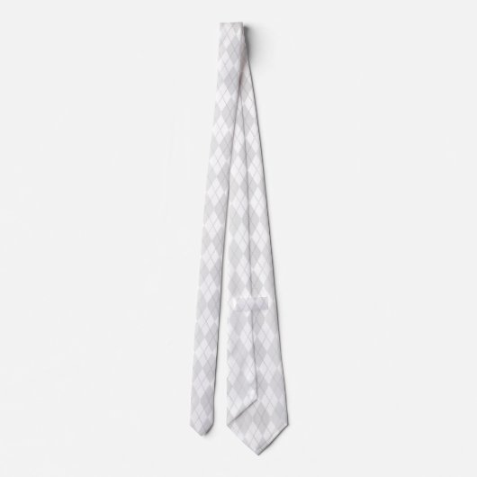 Argyle in White en Light Grey Stropdas (Achterkant)