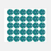 Argyle Knit Blauwgroen en Aqua Pattern - voeg Init Labels (Vel)