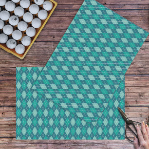 Argyle Knit Blauwgroen Turquoise Aqua Crafts & Dec Tissuepapier