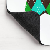 Argyle Labrador Dog Design (bruin/blauw/groen) Muismat (Hoek)