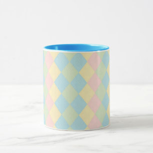 Argyle lente pastel gekleurd patroon mok
