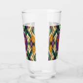 Argyle Mardi Gras geel paarse groen Glas (Links)