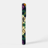 Argyle Mardi Gras geel paarse groen iPhone Hoesje (Rechterkant)