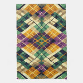 Argyle Mardi Gras geel paarse groen Theedoek (Verticaal)