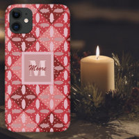 Argyle met Ovalen in de Rode tot Roze Telefoon Cas
