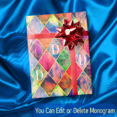 Argyle Monogram Waterverf Abstracte Moderne Cadeaupapier