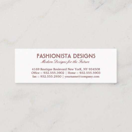 Argyle ontwerp mini visitekaartje (Achterkant)