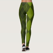 Argyle Patroon - Donker Olijfgroen Leggings (Achterkant)