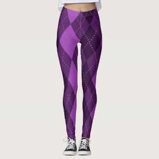 Argyle Patroon - Donkerroze Leggings