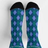 Argyle-patroon in blauwe en groene tinten - jouw t sokken (Top)