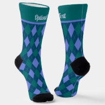 Argyle-patroon in blauwe en groene tinten - jouw t