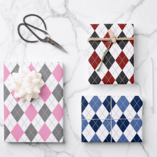 argyle patroon kleur variëteit inpakpapier vel