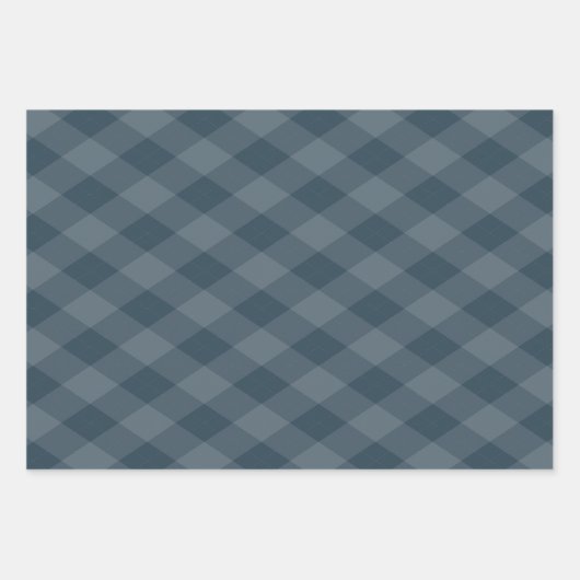 Argyle Pattern Bourgogne Blauwgroen en donkergroen Inpakpapier Vel (Voorkant)