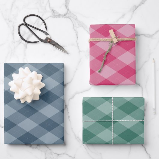 Argyle Pattern Donker Blauwgroen Fles Groen Raspbe Inpakpapier Vel (Voorkant)