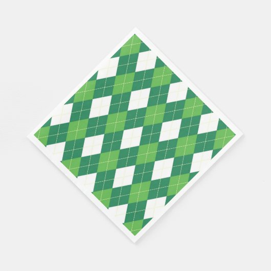 Argyle Pattern, Green and White Servetten (Hoek)