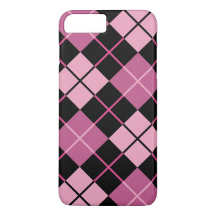 Argyle Pattern in Black en Pink iPhone 8 Plus / 7 Plus Hoesje