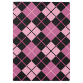 Argyle Pattern in Black en Pink Klembord (Achterkant)
