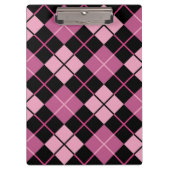 Argyle Pattern in Black en Pink Klembord (Voorkant)