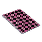 Argyle Pattern in Black en Pink Notitieboek (Rechterzijde)