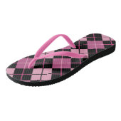 Argyle Pattern in Black en Pink Teenslippers (Schuin)