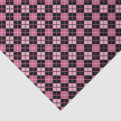 Argyle Pattern in Black en Pink Tissuepapier (Detail)