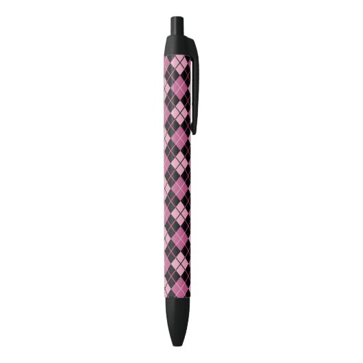 Argyle Pattern in Black en Pink Zwarte Inkt Pen (Achterkant (Verticaal))