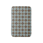 Argyle Pattern in Blue and Taupe Badmat (Voorkant Verticaal)