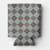 Argyle Pattern in Blue and Taupe Blikjeskoeler (Voorkant)