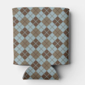 Argyle Pattern in Blue and Taupe Blikjeskoeler (Achterkant)