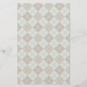 Argyle Pattern in Blue and Taupe Briefpapier