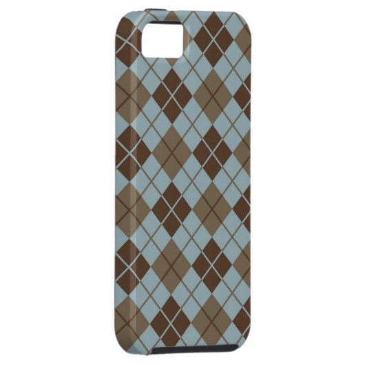 Argyle Pattern in Blue and Taupe Case-Mate iPhone Case (Back/Rechts)